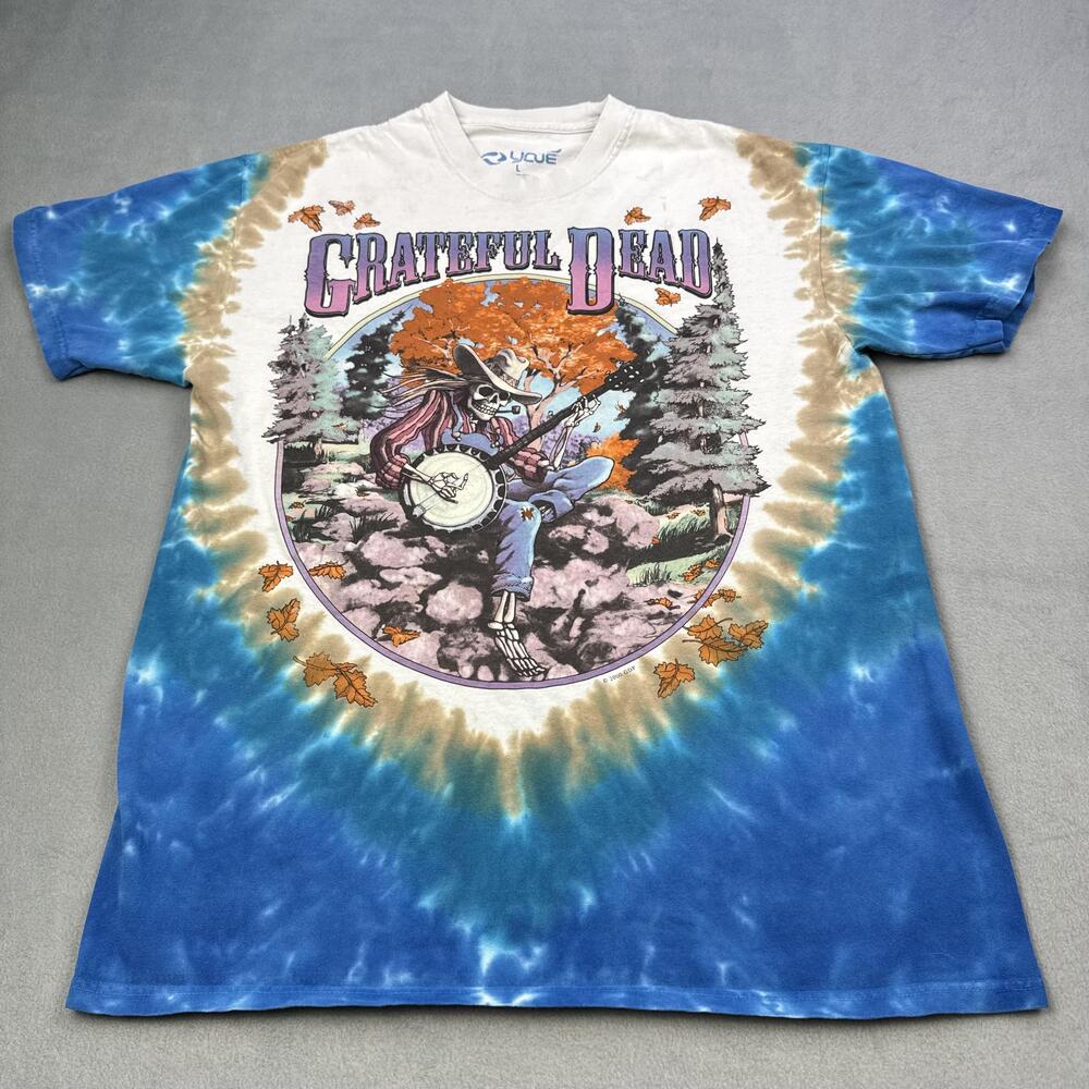 Vintage Grateful Dead Shirt Mens Large Blue Tie Dye Liquid Blue 2000 00s